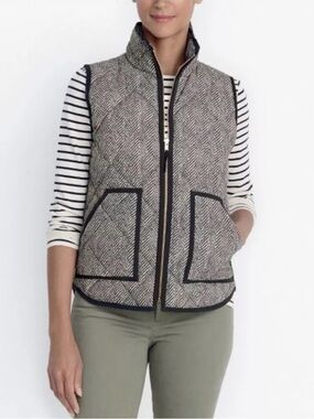 J. Crew Quilted Herringbone Puffer Vest - Size XL